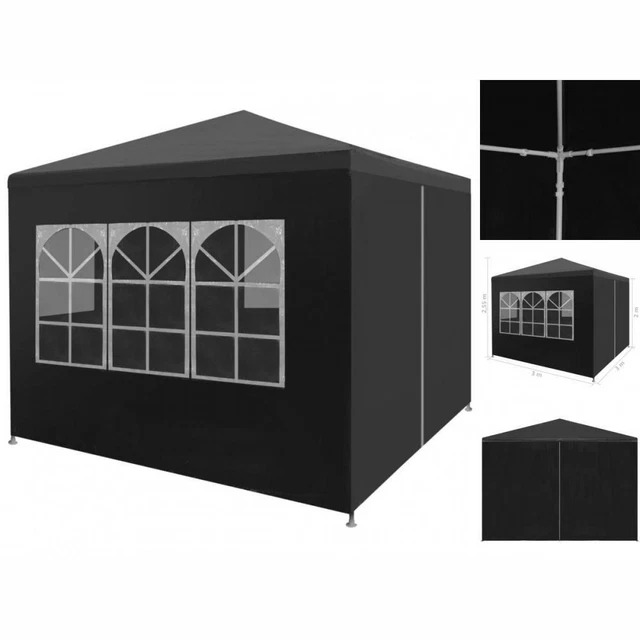 Pavillon Gartenzelt Partyzelt 3 X 3 M Anthrazit