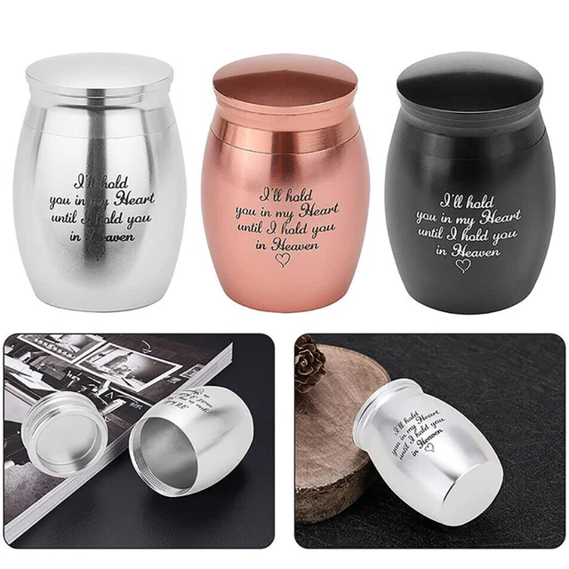 Small Silver Urn Cremation Human Ashes Holder Memorial Keepsake Ash Heart Heaven
