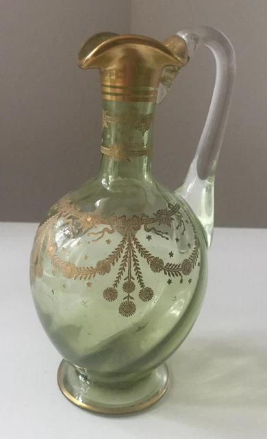 Ancienne carafe huilier aiguière en cristal XIX Baccarat ? St Louis ?