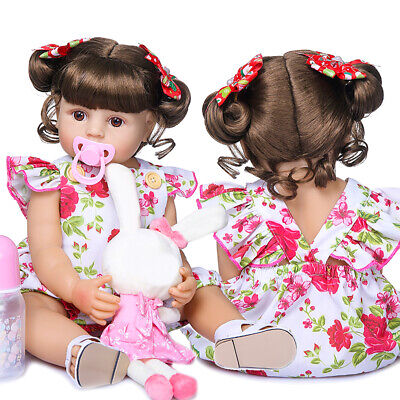 55cm Full Silicone Vinyl Reborn Doll Cute Girl Toddler Doll Kids Accompany Toy