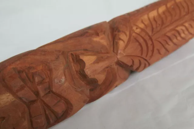 Estatuilla Tiki de madera tallada vintage de Maui Tonga/Maui