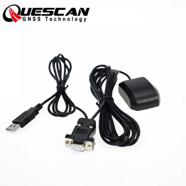 Quescan RS232 DB9 GPS Receiver and USB power NMEA0183 Antenna 4800 9600 baudrate