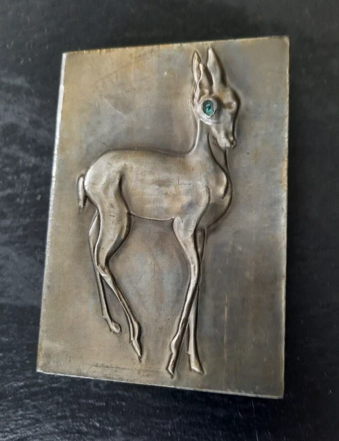 Ancien étui à Allumettes (vesta) En Métal Style Empire Avec Pierres Turquoise - Domaine Royal