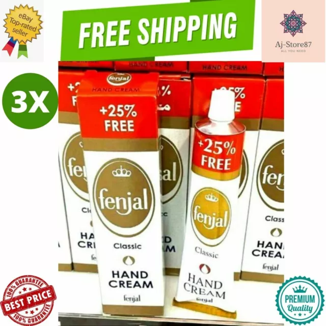 3X Fenjal Classic Crème Mains Silicone & Glycérine 80ml + 20ml Offert