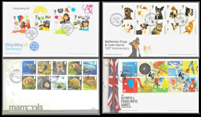 Gb 2010 Royal Mail Fdc Selection Unaddressed, Your Choice Of Cancellations 2
