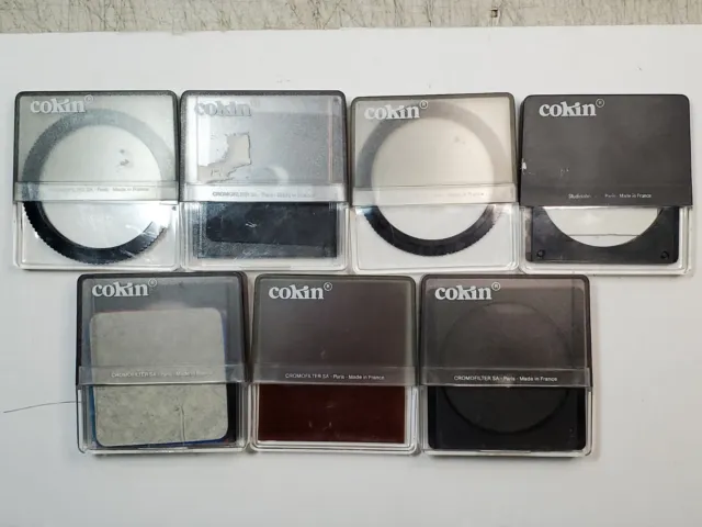 Lote de 7 filtros vintage de lentes o proyectores para cámara Cokin, 5A, B51, 345A, 60A