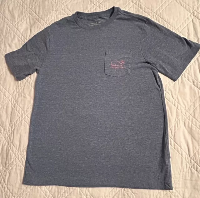 Vineyard Vines T-Shirt Boys Youth Large L Short Sleeve Pocket Graphic Logo Gray