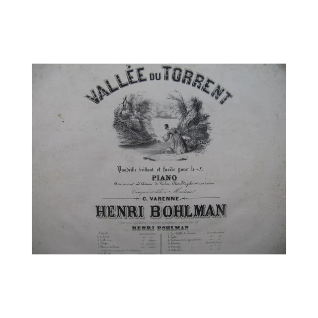 BOHLMAN Henri Vallée du Torrent Piano ca1840