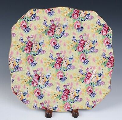 Royal Winton WELBECK Limited Edition Chintz 9.25" Square Ascot Luncheon Plate