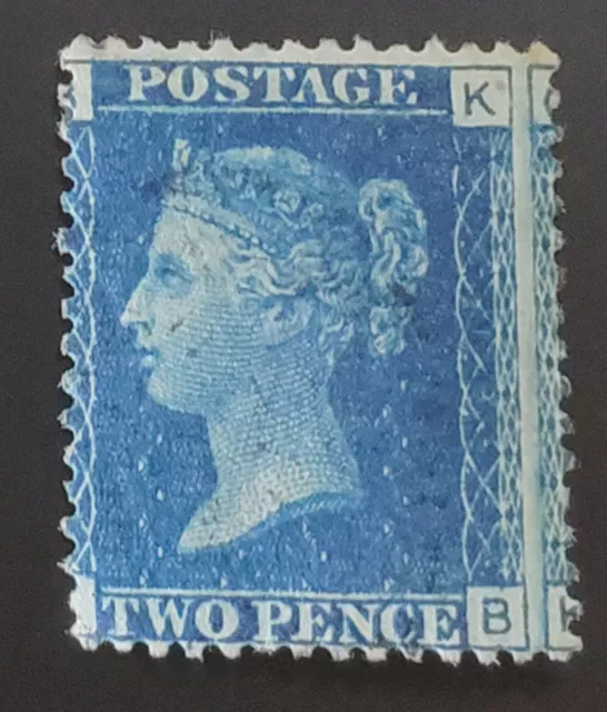 GB. QV 1869. MISCUT! SG 47 2d Deep Blue (BK) plate 13. Very lightly used.