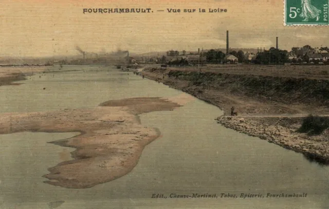 CPA 58 - FOURCHAMBAULT (Nièvre) - Vue sur la Loire (carte tramée)