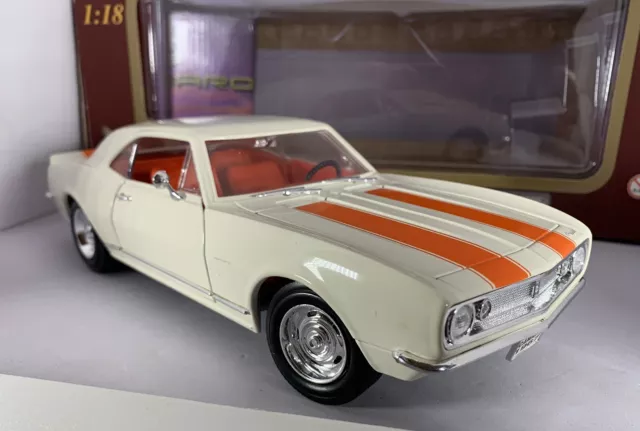 Road Legends Chevrolet Camaro Z-28 (1967) White With Orange Stripes With Box