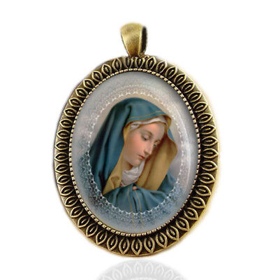 Sorrowful Mother Mary Christian Catholic Medal Religious Pendant
