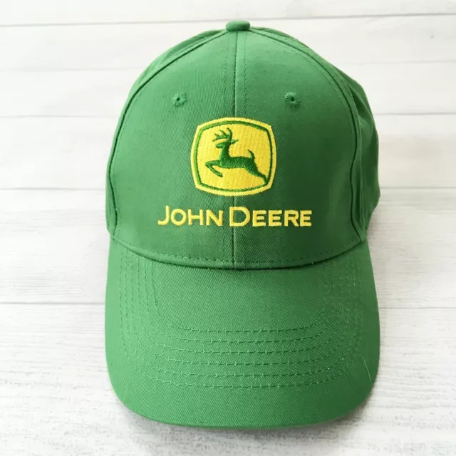 John Deere O/S Classic Cap Hat Green Twill Embroidered Logo Adjustable NWOT