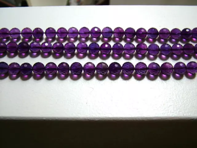 Lot 39 FACETED (per strand) Awesome Deep Purple Amethyst 10mm Beads