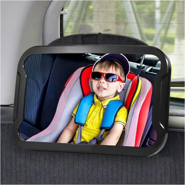 Yuentoen Specchietto retrovisore per bambini, specchietto retrovisore per bambini, girevole a 360°, infrangibile, con clip per telaio per la maggior parte delle auto