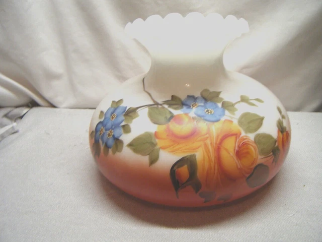 Large Milk Glass Lamp Shade  9 3/4 Od  Base.. Gwtw Style