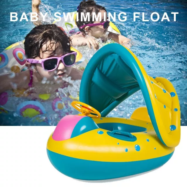 Premium PVC Baby Swim Float Seat with Adjustable Sunshade and Back Rest