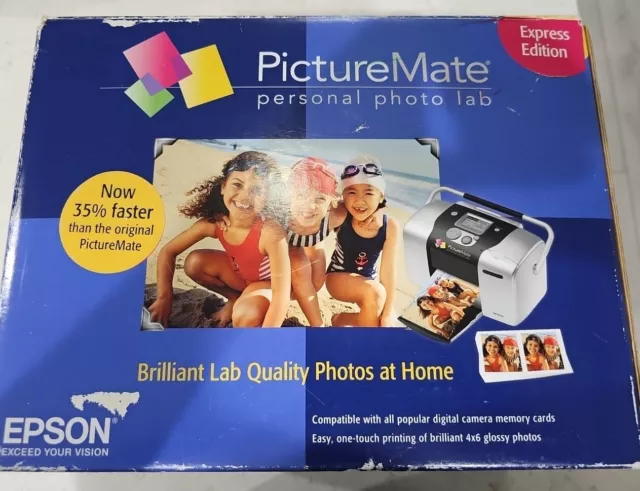 New - Epson PictureMate Personal Photo Lab Inkjet Printer Excellent New Open Box