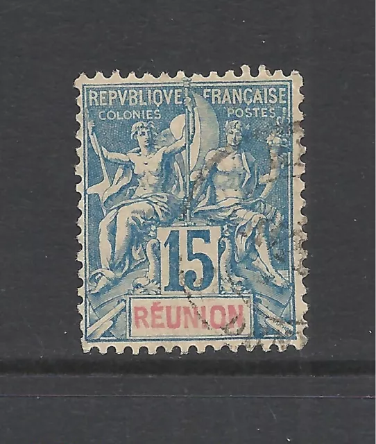 REUNION SCOTT 41 USED FINE - 1892 15c BLUE ISSUE - NAVIGATION & COMMERCE