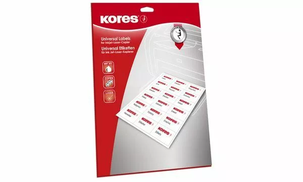 Kores Universal Etiketten weiß 210 x 148 mm 25 Blatt 50 Etiketten Labels Druck