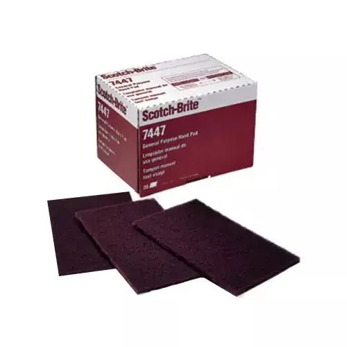 3M 7447 Very Fine Maroon Hand Pad 6 by 9"