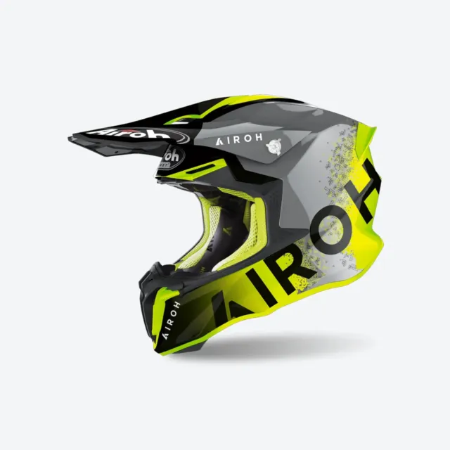 Airoh Twist 2.0 Bit Yellow Gloss Casco Moto Cross Enduro Motard Scooter Tg. L