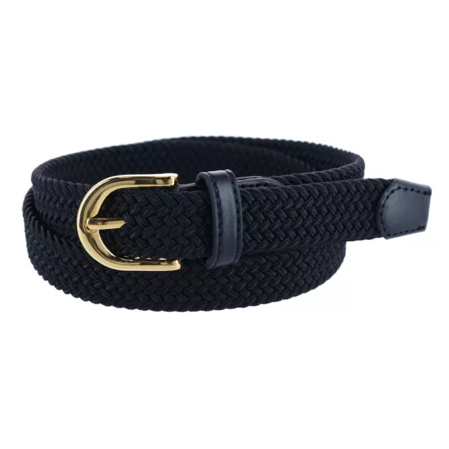 New CTM Women's Elastic Braided Stretch Belt