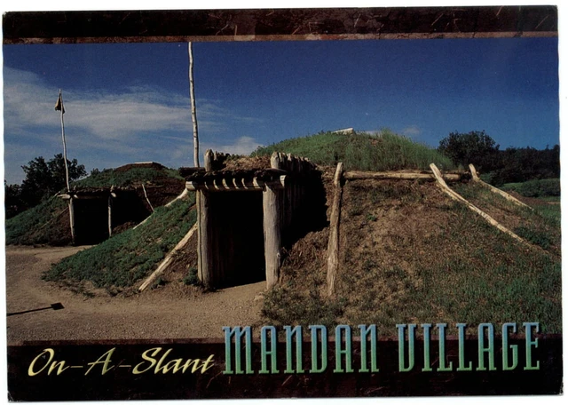 North Dakota Mandan Indians earth lodges ~ unused postcard sku285
