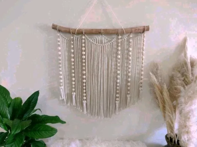 Macrame Beaded Wall Hanging Large