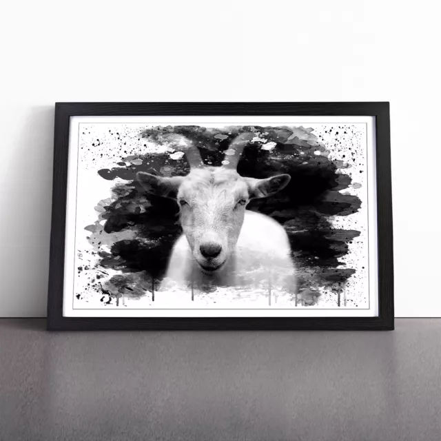 White Goat V3 Wall Art Print Framed Canvas Picture Poster Home Decor