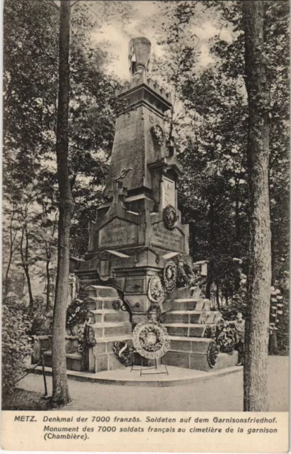 CPA METZ Garrison Cemetery Monument MILITARY WAR 1870 (30389)
