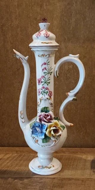 Wie CAPODIMONTE ANTIK top Zustand V. BASSANO XXL Vase Kanne Rose 47cm Keramik Wie CAPODIMONTE ANTIK top Zustand V. BASSANO XXL Vase Kanne Rose 47cm Keramik
