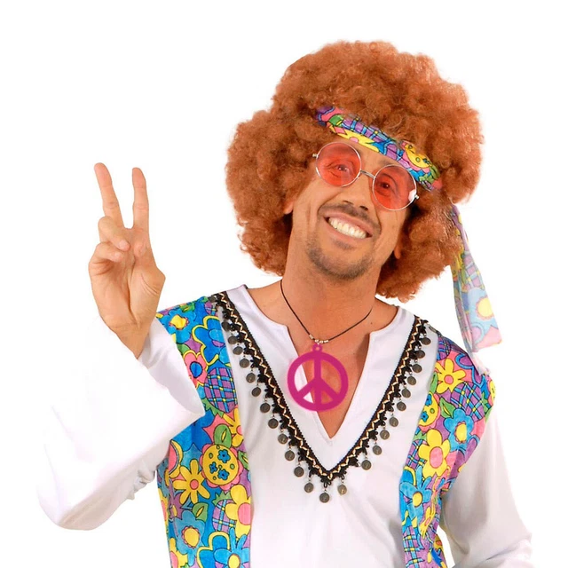 Fucsia Hippiekette Simbolo Pace Collana Hippie Catena Gioielli