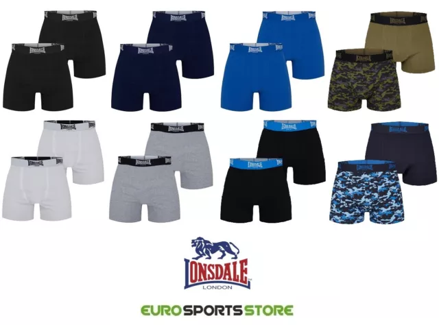 2x Lonsdale Mens Underwear Boxer Briefs Trunks Cotton XS S M L XL 2XL 3XL 4XL