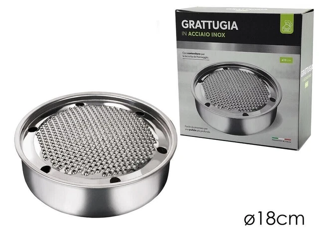 Grattugia In Acciaio Inox Gnali Bari - 20x20x5 Cm, Per Cucina Professionale E Domestica