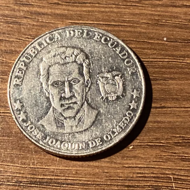 2000 Ecuador 25 Centavos Jose Joaquin de Olmedo Coin