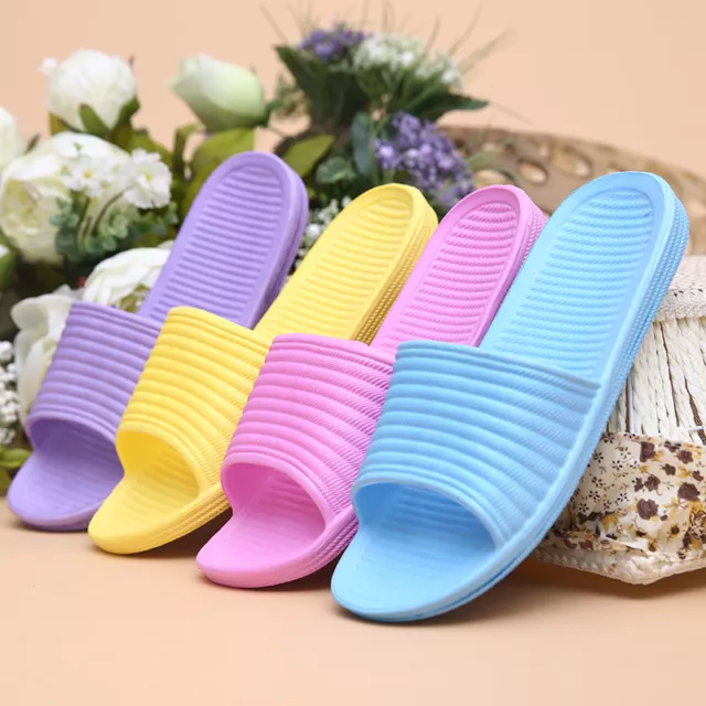 Women Men Indoor Soft Bath Slippers Non-Slip Home Bathroom EVA Sandals Shoes