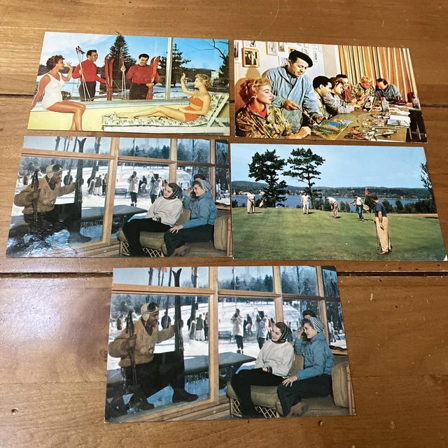 VINTAGE LOT OF 5 1950s Post Cards The Concord Hotel Kiamesha Lake, NY