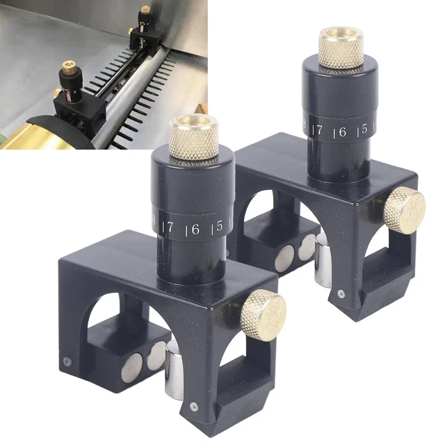 2pcs Magnetic Adjustable Planer Blade Cutting Tool Setting Jig Gauge Woodworking
