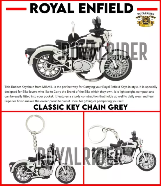 Royal Enfield "Classic Bike Key Chain" Gris - Avec expédition express..
