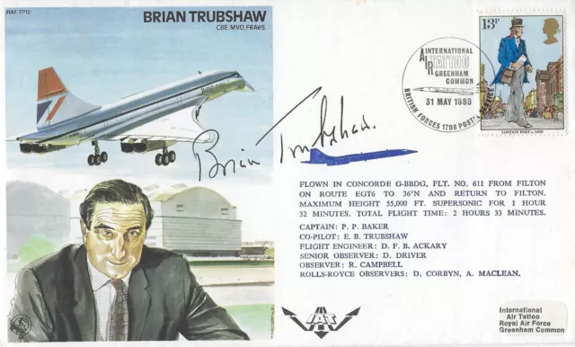 Brian Trubshaw Signed & Flown Concorde Postal Cover  Uacc & Aftal Rd