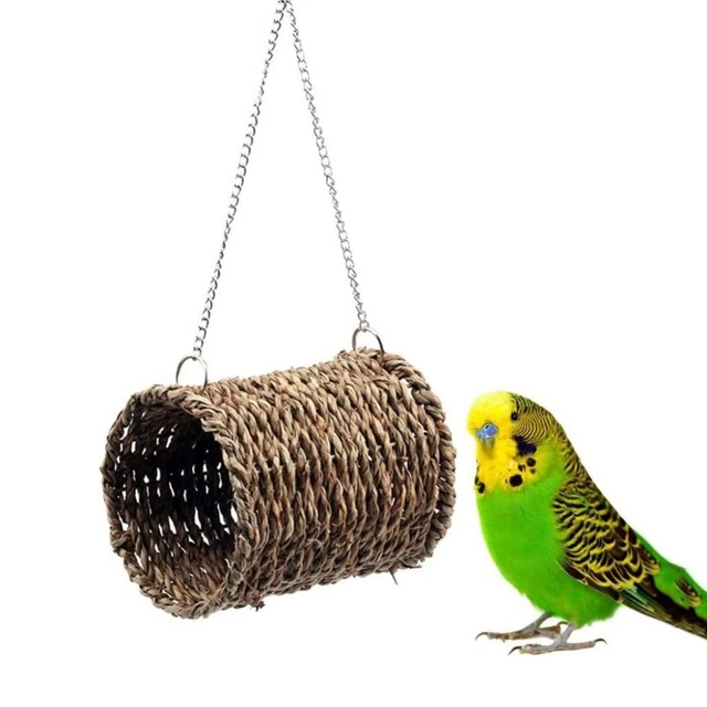 Summer Grass Hamster Hammock Grass Weaved Bird Tunnel Bed  Playing