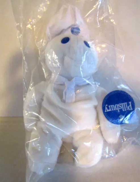 New Sealed w/Tag PILLSBURY DOUGH BOY 1997 Plush Advertising 8" Bean Bag Toy