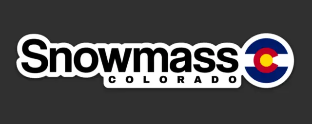 Snowmass - Colorado - Ski Resort Stickers  - with Colorado Flag