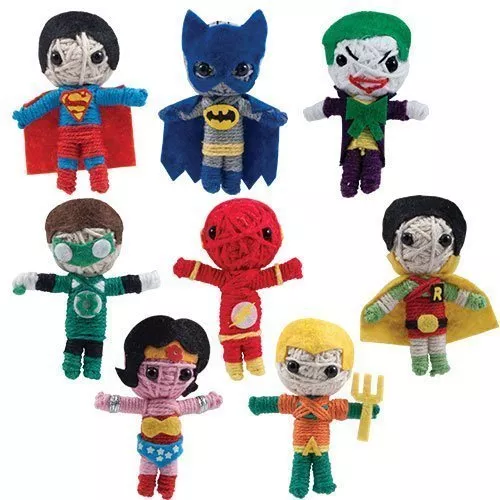 Lot Of 48 Dc Comics String Dolls Wonder Woman Superman Batman Joker Etc