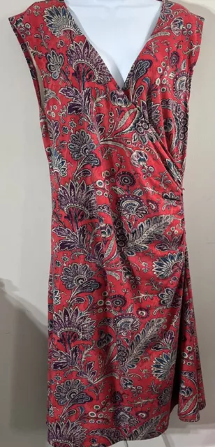 Lauren Ralph Lauren Wrap Dress Size Large Multicolor Fit Floral Casual Spring