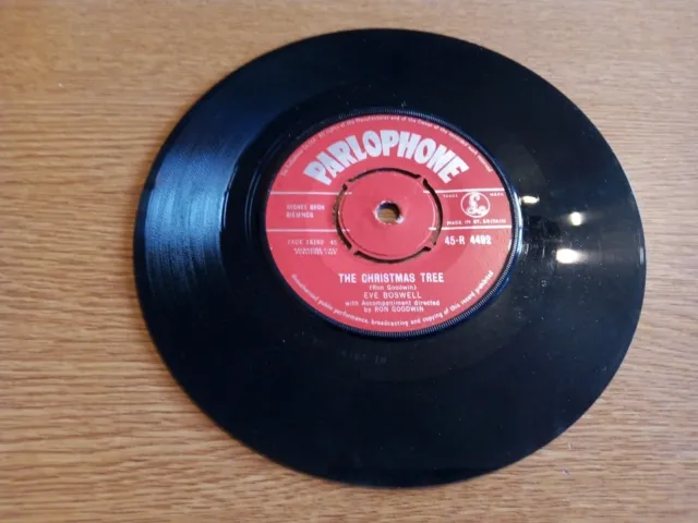 Eve Boswell ‎- The Christmas Tree - UK 1958 Parlophone 45-R 4492 Rare Vinyl 7"
