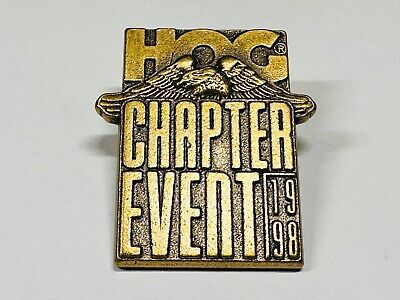 Old Harley Davidson MC Vest Cast Label Pin Owner's Group Hog Chapter Event 1998
