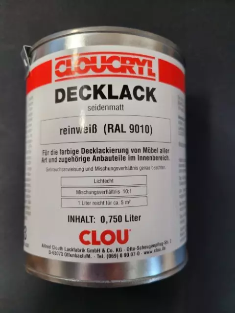 CLOUCRYL Decklack RAL 9010 reinweiß 750ml